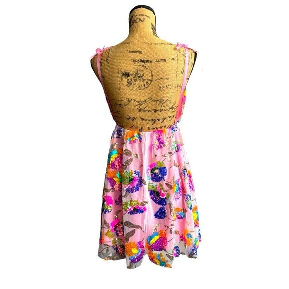 Garden of Eden Inspired Sequin Backless Mini Dress Size Large NWOT 5 0448 - Picture 8 of 12